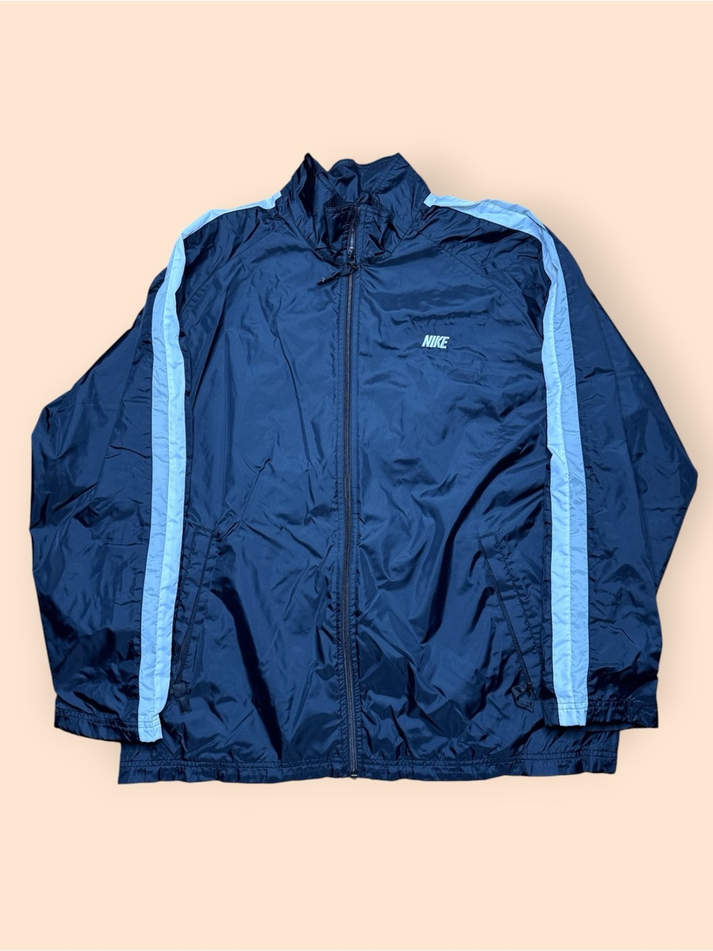 Vintage Nike Y2K Windbreaker Zip Up Jacket Large Black Vtg 2000s